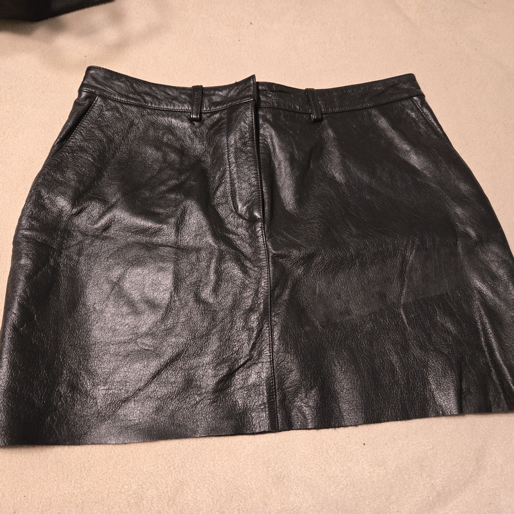Wilsons Leather Black Leather Mini Skirt